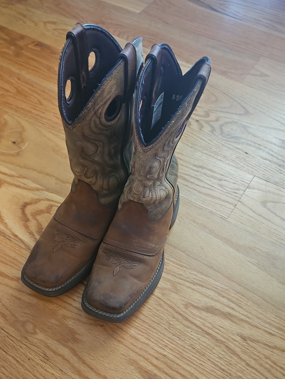Durango Rebels Tan/Brown Embroidered Western Pull-On Boots